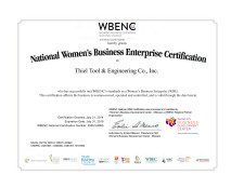 Click to View Thiel Tool & Engineering's Certification